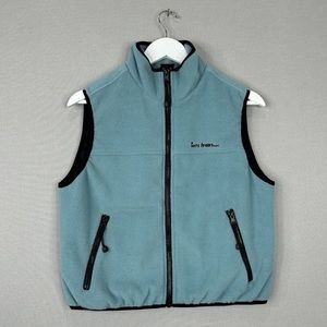 iets frans Womens Jacket Medium Blue Polar Fleece Crop Vest Basic Gorpcore